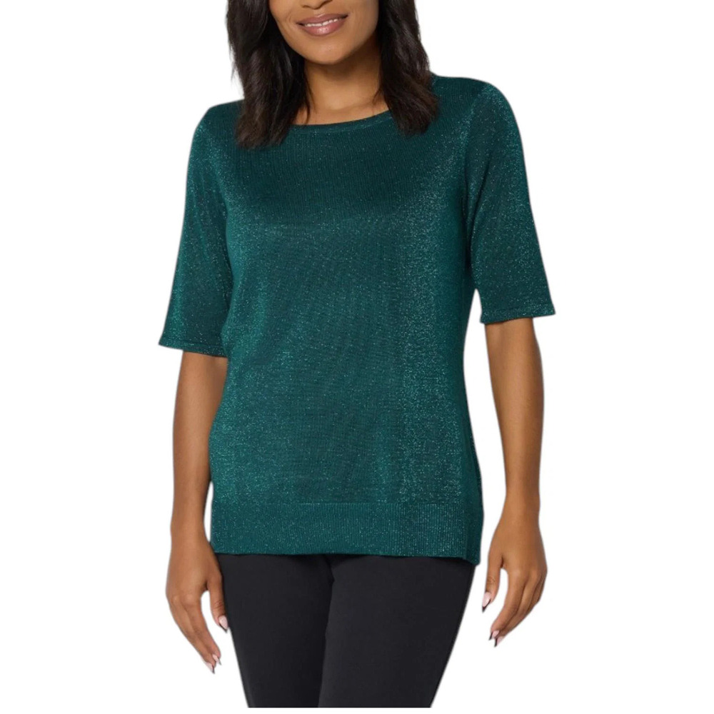 Jingle Belles by Kim Gravel Women's Glam Lurex Sweater Forest - Regular